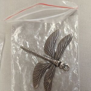 New large metal dragonfly charm for hand crafted artisan jewelry makers.